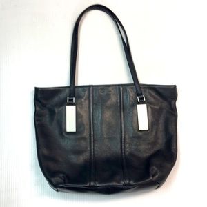 Calvin Klein Women’s Black Leather Tote Bag